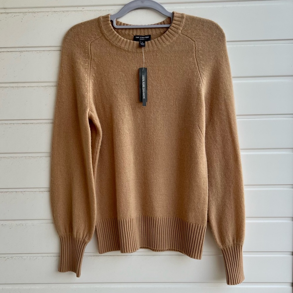 NWT The Limited 100% Cashmere Sweater in Camel (Small)